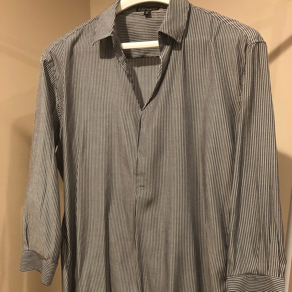 EXPRESS blue & white stripe tunic top - Picture 1 of 7